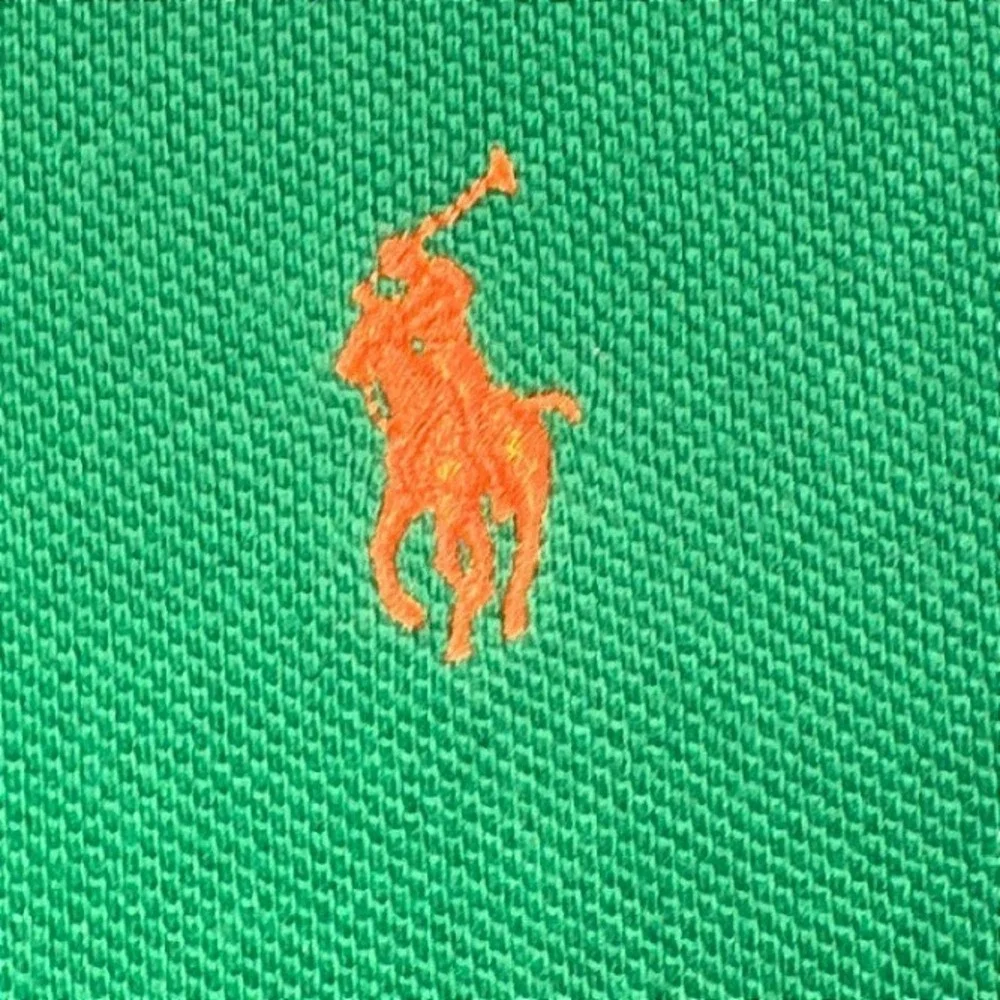 Polo Ralph Lauren Mens Green Full Zip Hoodie Orange Pony Logo Size S